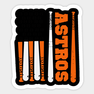 Astros Baseball american flag Sticker